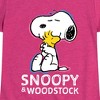 Girls' - Peanuts - Snoopy And Woodstock Fitted Short Sleeve Graphic T-Shirt - 2 of 4