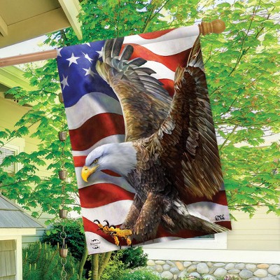 Patriotic Bald Eagle Polyester Outdoor House Flag 40" x 28"