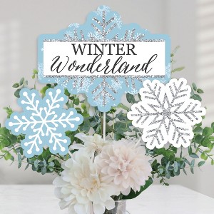 Big Dot of Happiness Winter Wonderland - Snowflake Holiday Party and Winter Wedding Party Centerpiece Sticks - Table Toppers - Set of 15 - 1 of 4