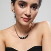 SOHI Women's Sapphire Blue Aurora Whisper Collar Necklace - 3 of 4