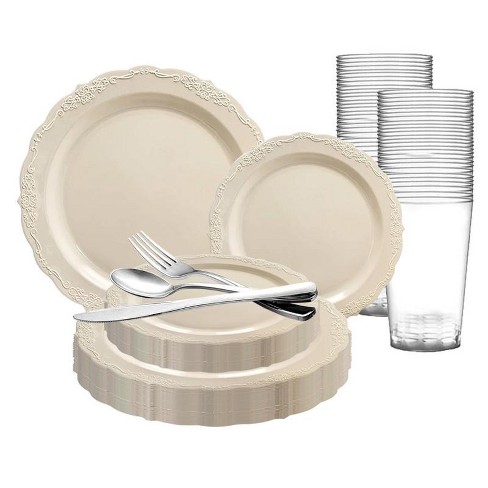 Wedding disposable 2024 dinnerware sets