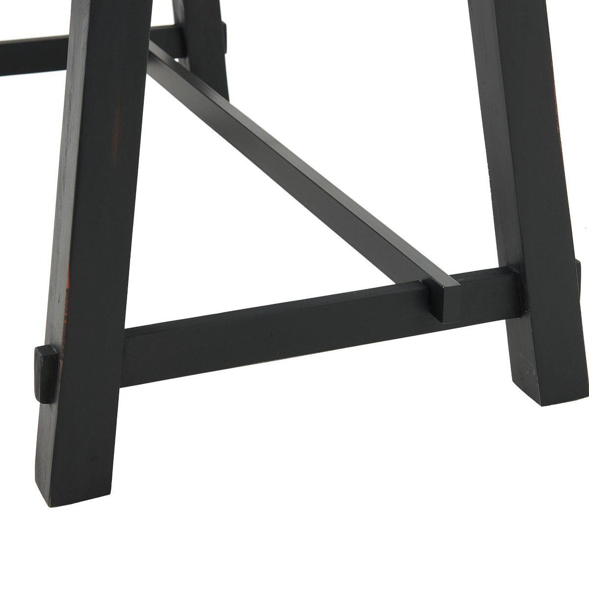 32" Small Adam Solid Wood Desk Rustic Natural - Alaterre Furniture: Industrial Sawhorse Leg, Pine Surface - thumbnail 6