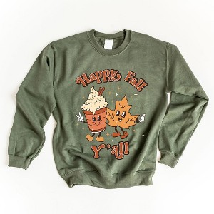 Simply Sage Market Women's Graphic Sweatshirt Retro Happy Fall Y'all Leaf - 1 of 3