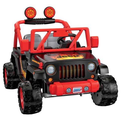 Power Wheels 12v Tough Talking Jeep Powered Ride-on - Black/red : Target