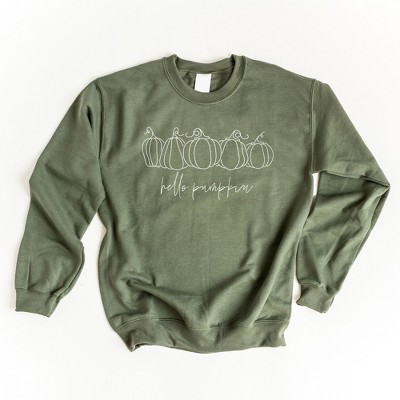 Simply Sage Market Women's Hand Drawn Hello Pumpkin Gildan Sweatshirt