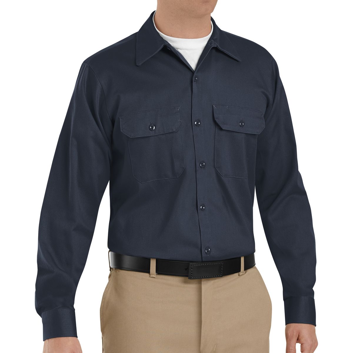 Red Kap Men's Long Sleeve Deluxe Heavyweight Cotton Shirt - thumbnail 6