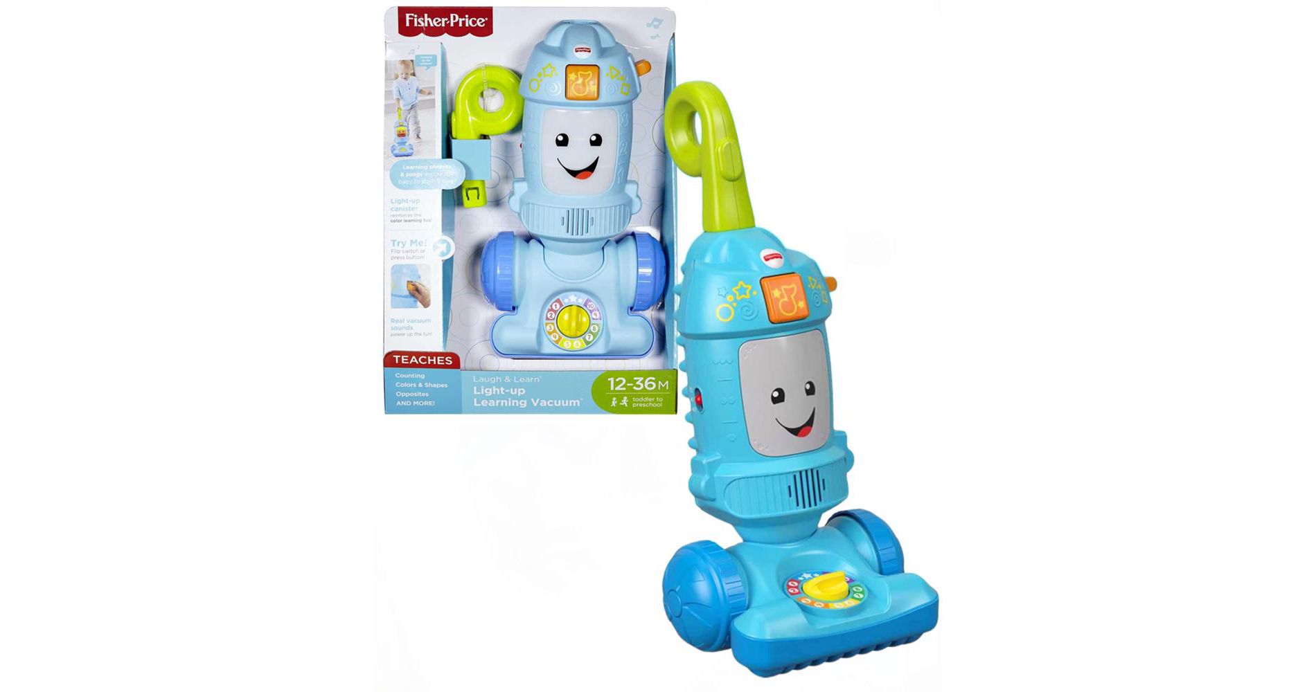 Fisher Price - Laugh, Learn, Grow, Play & "Clean" Light-up Pretend Vacuum Cleaner