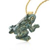Ross-Simons Italian Green Enamel Frog Pendant Necklace in 18kt Gold Over Sterling Size - 3 of 4