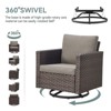 POCASSY All Weather Brown Wicker Patio Furniture Set, Outdoor Conversation Set with Swivel Chairs Set of 2 and Comfort Seat Cushion for Porch Balcony - 4 of 4