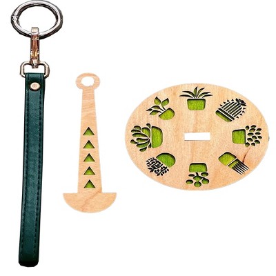 Portable Wrist Yarn Holder, Wrist Pendant Yarn Holder Spinner, Wooden Wrist Yarn Holder, With Wrist Strap, Mini Minder