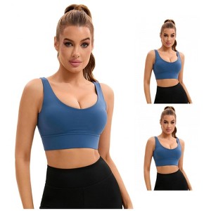 INSPIRE CHIC 3 Pcs Women's U Back V-Neck Padded Workout Crop Top with Built in Bra Sports Bras - 1 of 4