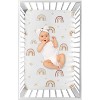 Sweet Jojo Designs Girl Baby Fitted Mini Crib Sheet Boho Rainbow Pink and Yellow - 3 of 4