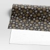 30” 25 sq ft Christmas Roll Wrap Gold/White Snowflakes on Black - Wondershop™ - 3 of 3