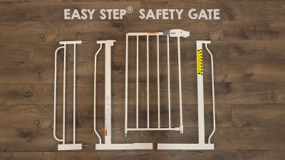 White Metal Pressure Mounted Walk Through Baby Gate