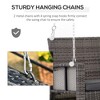 PAGED Wicker Porch Swing Outdoor Swing with Curved Armrests and Thick Seat Cushion for Backyard, Lawn, Garden - 3 of 4