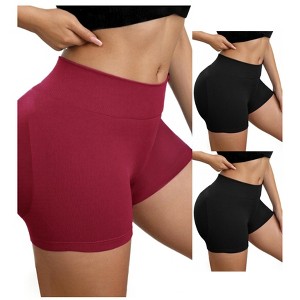 INSPIRE CHIC 3 Packs Women's Slimming Waist Butt Lifter Control Panties Workout Sport Running Shaper Short - 1 of 4