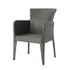 Outdoor Dining Chairs Set of 2, Wicker Patio Dining Chairs with Metal Legs for Balcony, Garden-Tanpinhause - 4 of 4