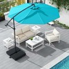 Costway Patio 10FT Hanging Offset Umbrella 32 LED Lights Sand Bag Outdoor Cross Base Beige/Turquoise/Dark Gray/Wine/Coffee/Navy - 2 of 4