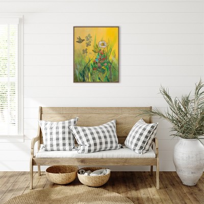 Waking Up with Sunshine Scenic Landscape Canvas Print with Bronze Frame