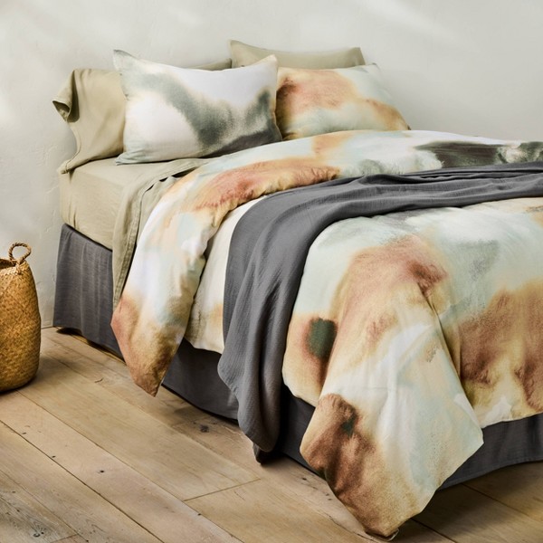 Faldón de Cama de Lino Tamaño Full/Queen Gris - Casaluna™ 2