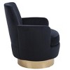 Ridstar Accent Chair and Armchairs with Gold Stainless Steel Base For Living Room & Bedroom-Black - 2 of 4