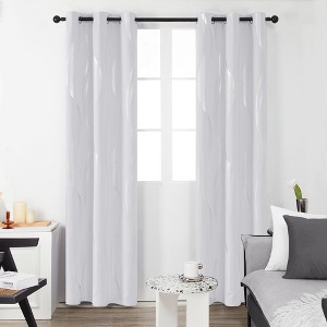 Deconovo Silver Wave Room Darkening Grommet Curtains (2 Panels) - 1 of 4