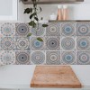 Unique Bargains PVC Tile Stickers 3.94"x3.94" Blue Brown 24 Pcs - 4 of 4