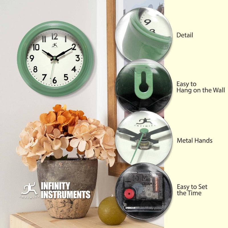 8.5" Retro Diner Wall Clock - Infinity Instruments, 4 of 6