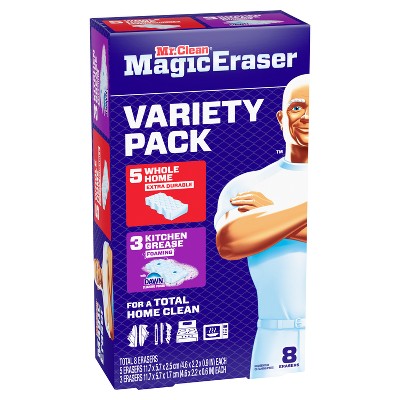 Mr. Clean Fresh Magic Eraser Variety Whole Home Extra Durable & Kitchen Dawn Multi-Purpose Cleaner - 8ct