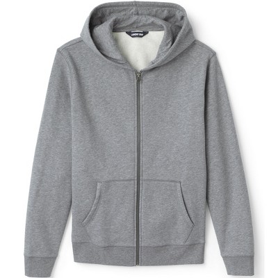 Lands' End School Uniform Adult Zip Front Sweatshirt - X Small - Pewter ...