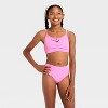 Girls' 3pc Spring Blossom Bikini Set - art class™ Pink - 3 of 4