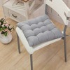 NPolar"4Pcs Soft Chair Cushion Pads 15.75x15.75x2.37in with Tie-On Straps for Home, Office & Travel"BrownGrey&Red - 3 of 4