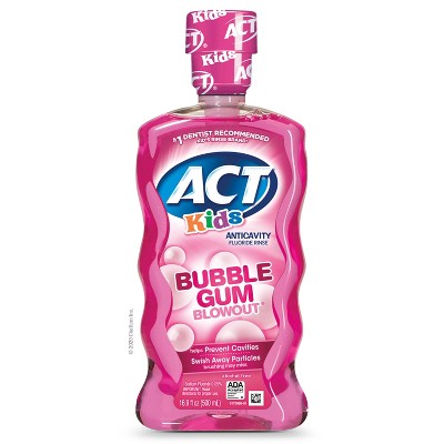 Act Kids Bubblegum Blowout Fluoride Rinse - 16.9oz : Target