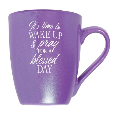 Elanze Designs It'S Time To Wake Up & Pray For A Blessed Day Passion Purple 10 ounce New Bone China Coffee Cup Mug