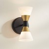 Possini Euro Design Possini Euro Domino 9 1/2"H Black and Brass 2-Light Wall Sconce - 2 of 4