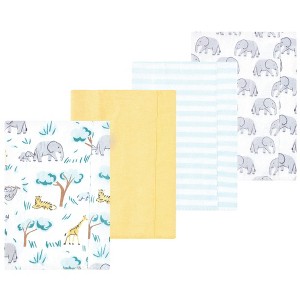 Luvable Friends Hudson Baby Flannel Burp Cloths 4pk Set - 1 of 2