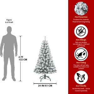 Cesicia Flocked Christmas Tree with 233 Tips, Sturdy Metal Stand, for Home, Office, Apartment Decoration - 1 of 4