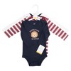 Hudson Baby Infant Boys Cotton Long-Sleeve Bodysuits 3-Pack, Varsity Lion Cub - 2 of 4