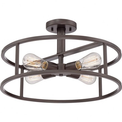 Quoizel Lighting New Harbor 4 - Light Semi-Flush Mount in  Western Bronze