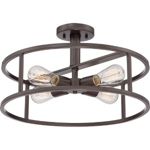 Quoizel Lighting New Harbor 4 - Light Semi-Flush Mount in  Western Bronze - 1 of 4