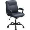 Vynxaria Relax Cushioned Office Chair 1pc Black Upholstered Seat back Adjustable Chair Faux Leather - 4 of 4