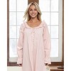 ADR Women's Cotton Nightgown, Long Sleeve Ruffled Poet's Sleep Shirt Vintage Night Dress Gown - 4 of 4