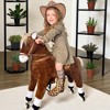 Mshliw Kids Ride-On Walking Horse Toy with Rolling Wheels, Plush Body, Pedals, and Saddle for Big Kids Ages 5-16, 130 lb Capacity, Halloween gift - 3 of 4
