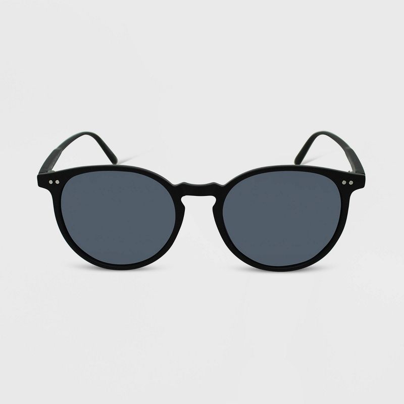 Women&#39;s Rubberized Plastic Round Sunglasses - Wild Fable&#8482; Black, 1 of 5