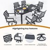 Modern Classic Outdoor Patio Cast Aluminum 2PCs Dining Swivel Rockers with Textured Ember Black Finish - 3 of 4