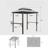 DSVIMOY Canopies and Gazebos,BBQ Gazebo Outdoor with Shelves Serving Tables, Gazebo Pavilion for Garden, Brown, 97.24"*71.65"*99" - 2 of 4