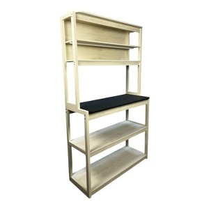 INFURNIC Kitchen Racks Modern 5 Tier Bakers Rack with Adjustable Shelves and Storage for Kitchen Use, Black White, 39.37"*15.75"*66.93" - 1 of 4
