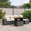 vidaXL Garden Sofa Set Black PE Rattan 6 Piece Adjustable Feet - 2 of 4