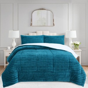 Marcielo 3PCS Soft Plush Flannel Bubble Comforter Set - 1 of 4