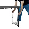 4 Foot Adjustable Height Folding Plastic Table, Easy Fold, Indoor Outdoor Black - 3 of 4